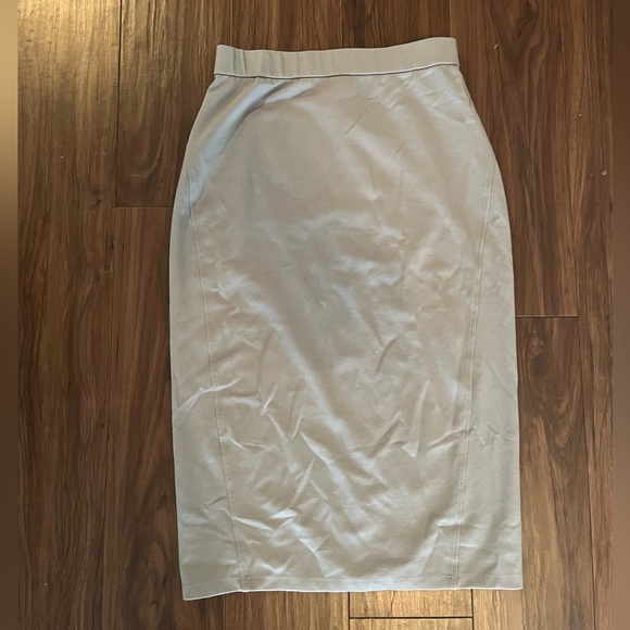 Womens Eileen Fisher Ponte Knit Stretch Pencil Straight Skirt Elastic Gray Small - Picture 2 of 6